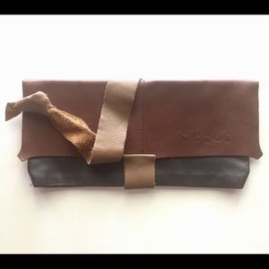 Handmade real leather purse clutch